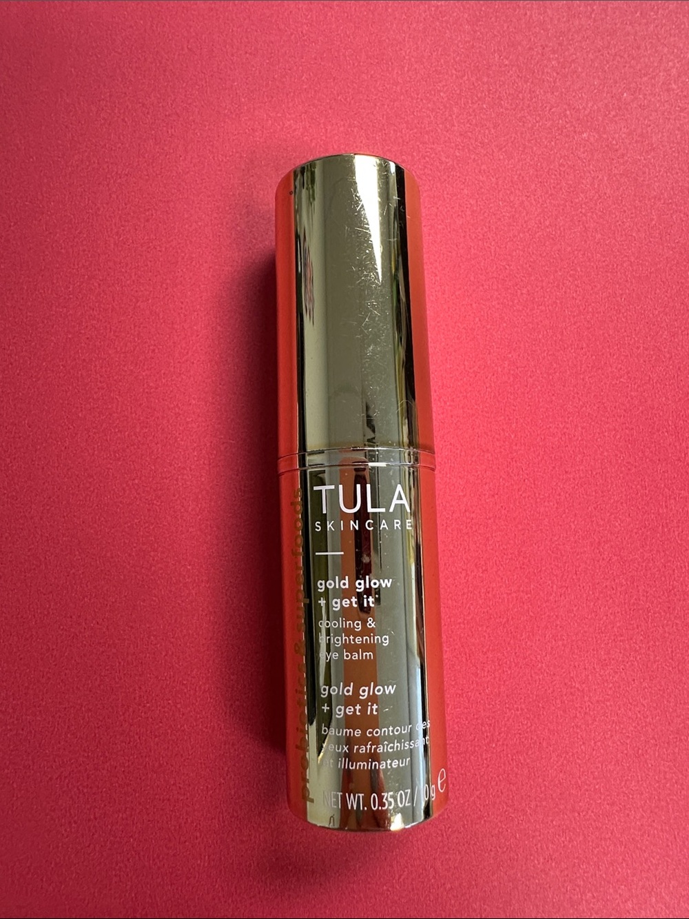 New Never Used Tula Gold Glow Eye Balm -Cooling and Brightening Eye Balm